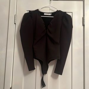ASTR The Label Black Bodysuit Long Sleeve